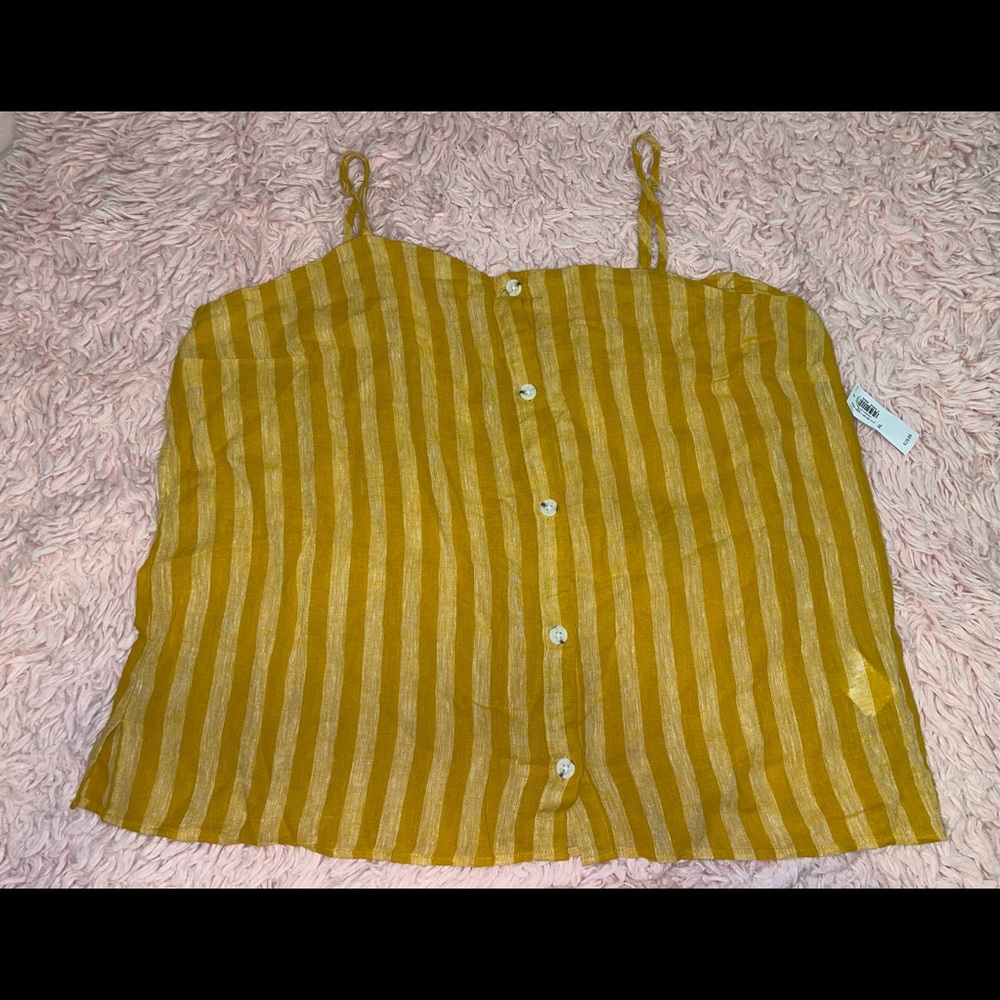 Old Navy NWT Yellow Button Up Tank Top Size XL